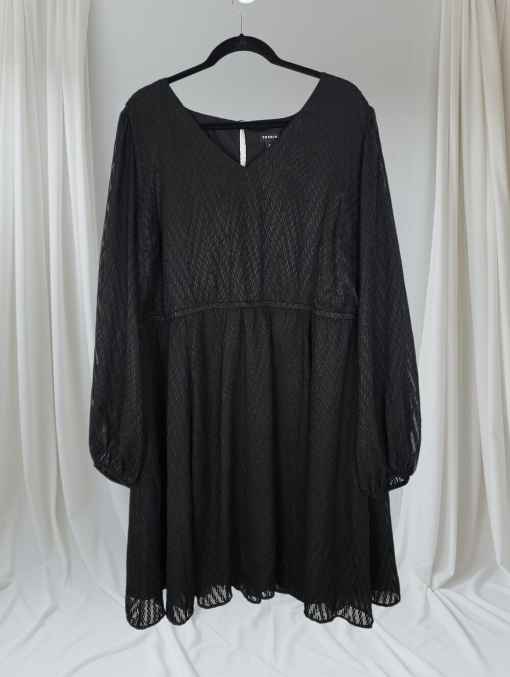 Torrid Black Mini Babydoll Dress Whimsigoth Size 3X NWT
